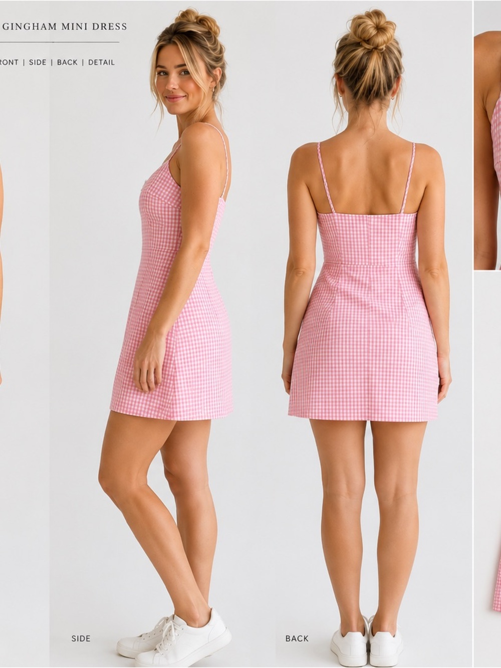 Urban Outfitters Pink Gingham Midi Dress - Picture 1 of 2